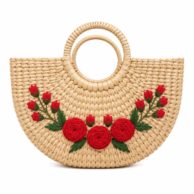 Kauna Grass Embroidery Handbag 