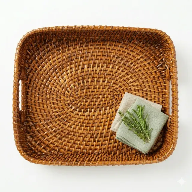 Cane Rectangular Tray 12*10*2.5